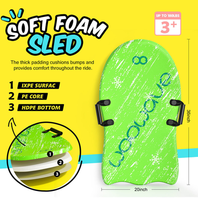 Ελαφρύ 36 ιντσών Snow Scooter Χιόνι Sled Ski Snowboard για παιδιά PE Core υλικό