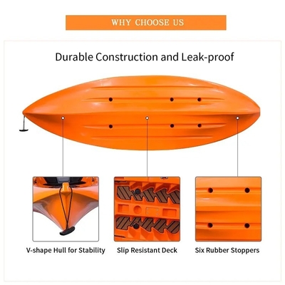 270*78*40cm HDPE πλαστικό διαφανές κανό/καγιάκ για θαλάσσια θαλάσσια αθλήματα και αλιεία