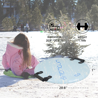 Πράσινη PE Foam Core 21inch Round Snowboard για παιδιά σε χειμερινές εξωτερικές δραστηριότητες