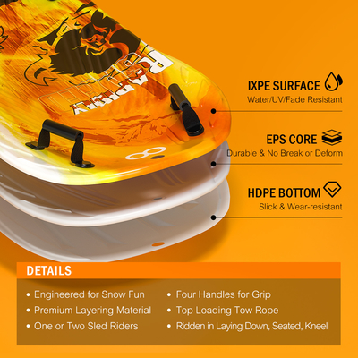 XPE EPS HDPE χιονισμένα λουκέτα snowboards για ενήλικες και παιδιά Woowave παχιά λουκέτα