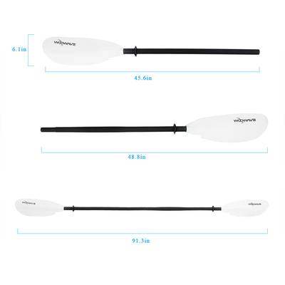 Περιπέτεια Λίμνες Ποταμοί Woowave Kayak Paddle Αλουμινίου Άλλου Άξονα 2 κομμάτια Ρυθμίσιμο Πλέγμα Βάρκας