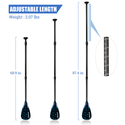 175-222cm Ρυθμίσιμο μήκος κουπί για WOOWAVE Στάσου κουπί επιφάνειας Αλιεία κωπηλατικές βάρκες