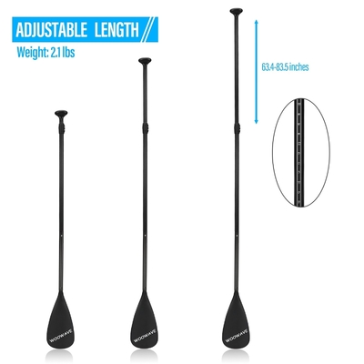 2.1lbs Woowave 3 κομμάτια SUP κουπί επιφάνεια σκάφος άνθρακα ίνες κουπί κουπί κουπί για ψάρεμα καγιάκ