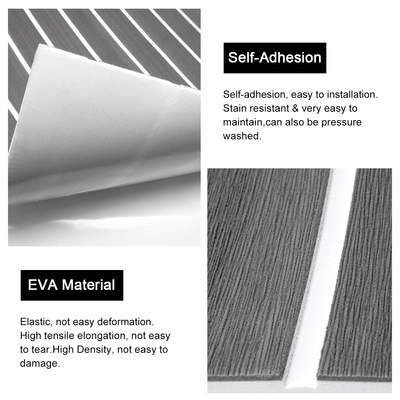 Γκρι Woowave EVA Boat Deck Sheet Board Yacht Accessories 5MM Σφουγγαρισμένα στρώματα δαπέδου με αυτοκόλλητα