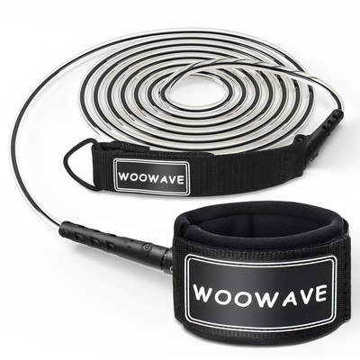 Προσαρμοσμένο χρώμα Logo Paddle Board Leash Woowave Double Swivels TPU Leashes SUP Surf