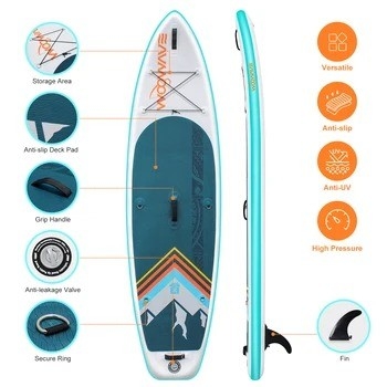 10'2' Woowave End Body Board για λίμνες ποτάμια Surf Leash και αντλία