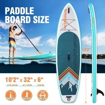 10'2' Woowave End Body Board για λίμνες ποτάμια Surf Leash και αντλία