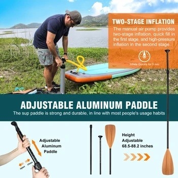 Προσαρμοσμένο χρωματικό λουρί surf Woowave ISUP Bodyboard 10'2' για λίμνες ποτάμια και το σχεδιασμό
