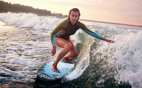 49' Awakesurf Board Glass Stand Up Paddle Board Surfboard Μπλε Εφαρμόσιμα Άνθρωποι Unisex