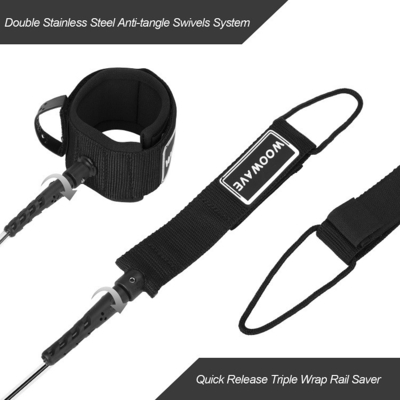 TPU 10ft Surfing Surfboard Surf Leash με ετικέτα καουτσούκ/έλατος 0.16-0.4kg