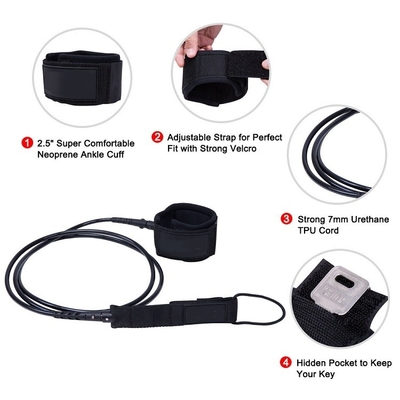 6'-12' Surfboard Leash Surfing Leash Ex- Surf Leg Rope με υψηλή αντοχή στη σύσφιξη