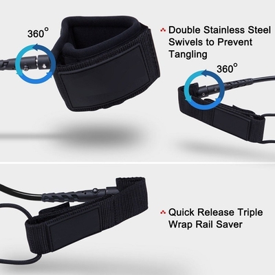 Πολυουρεθάνιο Coil Surfboard Leash με Padded Wrist Strap Woowave Custom SUP Leashes