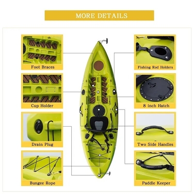 Χωρίς φουσκωτό Drop Stitch Core River Pedal Kayak για 2 ενήλικες Καθίστε και ψάρετε άνετα