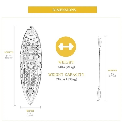 Χωρίς φουσκωτό Drop Stitch Core River Pedal Kayak για 2 ενήλικες Καθίστε και ψάρετε άνετα