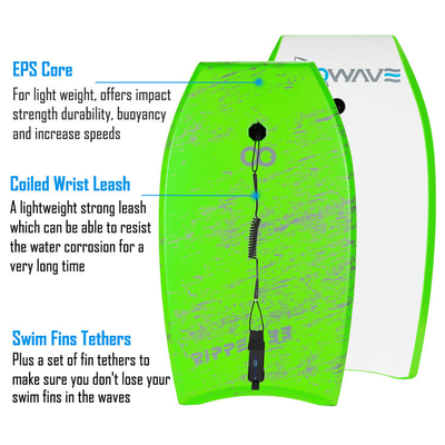 Ξεκινήστε την περιπέτεια σας με το 33 ιντσών Green Woowave Surfboard Leash and Fin