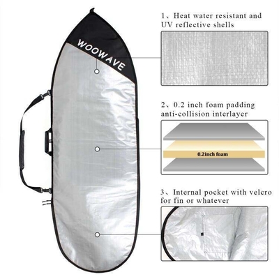 Ανθεκτική Woowave Προσαρμοσμένη Longboard SUP τσάντα κάλυψη Τσάντα μεταφοράς με 1,51kgs ελαφρύ βάρος