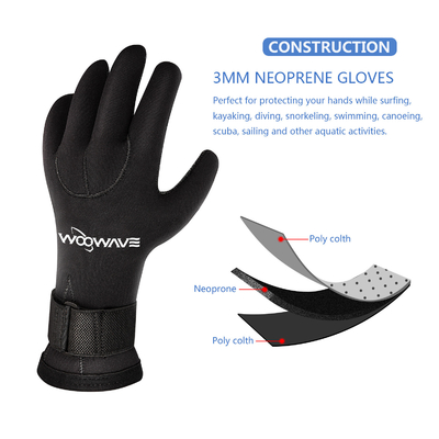 3mm Neoprene Αντιστροφή Θερμικά Πέντε δάχτυλα Γάντια για καταδύσεις και Spearfishing