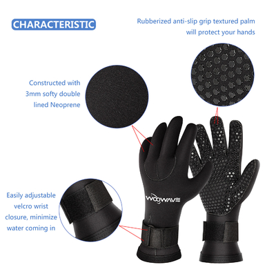 3mm Neoprene Αντιστροφή Θερμικά Πέντε δάχτυλα Γάντια για καταδύσεις και Spearfishing