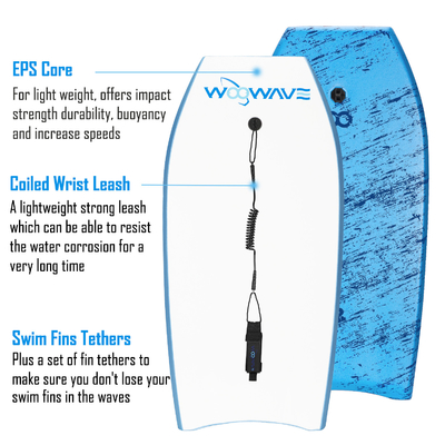 WOOWAVE OEM Surfboard Bodyboard για λίμνες ποτάμια Rider ύψος 5'5''-5'9' 165cm-175cm