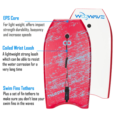 36 ιντσών Surfing Bodyboard με λουρί και πτερύγια φτιαγμένα από EPS PP PE αφρό HDPE