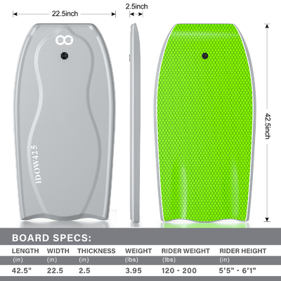 22.5 ίντσες Surfing Bodyboard με Carbon Rod μέσα στη στήριξη και ελαφρύ σχεδιασμό