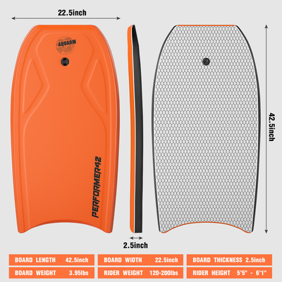 Άνδρες 42,5 ιντσών Bodyboard με PE Core Επαγγελματικό Surfing Essential